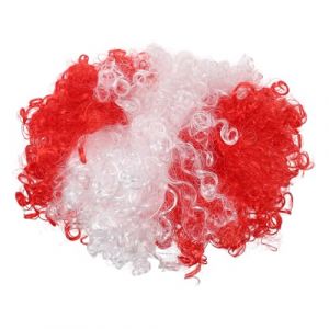 SHERCHPRY Perruque aux Couleurs du Drapeau pour Costume de Clown Accessoire pour &Eacute;v&eacute;nement Sportif D&eacute;guisement de Carnaval Perruque de Supporter de Football (Dnna Huang, neuf)