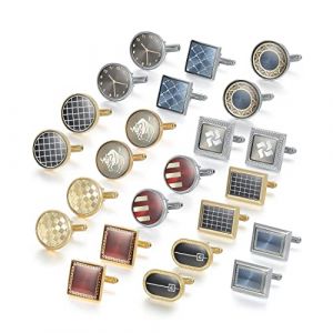 Wynameleri Ensemble de boutons de manchette et pinces &agrave; cravate classiques pour homme, mariage, f&ecirc;te des p&egrave;res, accessoire de d&eacute;coration pour affaires, anniversaire, boutons de manchette personnalis&eacute;s (Nailove & UJOY, neuf)
