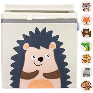 GL&Uuml;CKSWOLKE Bo&icirc;te de Rangement Enfant - 10 Motifs I Coffre &agrave; Jouet I Caisse Cube (33x33x33) I Bac &agrave; Jouets avec Couvercle - Chambre Bebe I Panier &agrave; Jeux pour Fille et Garcon (H&eacute;risson) (Gl&uuml;ckswolke, neuf)
