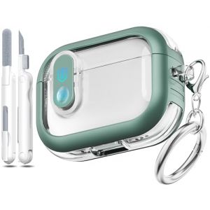 MHYALUDO &Eacute;tui pour Airpods Pro 2e g&eacute;n&eacute;ration avec Verrouillage s&eacute;curis&eacute;, Compatible avec Les Airpods Pro 2e/1re g&eacute;n&eacute;ration, Coque en TPU Transparent, qualit&eacute; Militaire Antichoc. Vert Pomme (QJY Global, neuf)