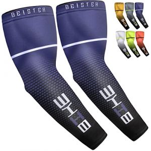 beister Manchettes de Bras Homme & Femme, Sun Anti-UV Protection UPF 50+ Manchons de Refroidissement Antid&eacute;rapants, Manchette Gaming, Manchons de Sport Compression pour Cyclisme, Basket-ball, Running (Beister., neuf)