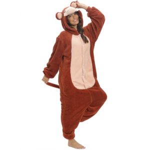 LATH.PIN Adulte Kigurumi Pyjama Unisexe Anime Animal Costume Cosplay Déguisement Combinaison Onesies Ensembles de Pyjama Panda Vêtements de Nuit Sleepwear (Singe,XS) (Mescara, neuf)