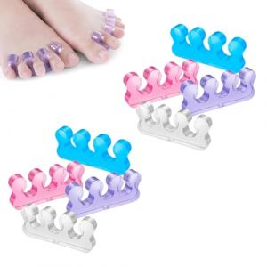 8 Pièces Ecarteur Orteil,Separateur Orteil,Separateur Orteil Vernis,Écarteur Orteil,Séparateurs D'orteils,Séparateur D'orteil,Pour Pédicure,Pour Vernis À Ongles(Transparent, Bleu, Violet, Rose) (YunLangShiJiu, neuf)