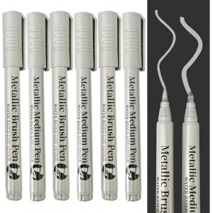 TOPCZY 6 PCS stylo argenté pointe fine, marqueur indélébile pointe fine, feutre argenté métallique, feutre dore et argente, marqueur pour congelateur (CHENGZHIYAN, neuf)