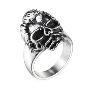AFSTALR Acier Inoxydable Bague de Johnny Hallyday Cadeaux Homme Biker Rock Anneau de Cr&acirc;ne, Bague de Concert Johnny (AFSTALR, neuf)