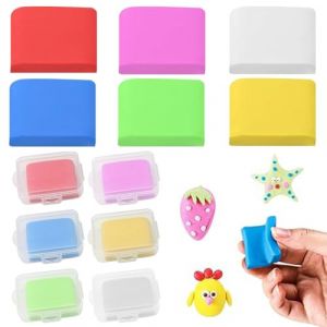 YCHYAN 6 Pièces Gomme Pétrissable, Gomme Mie de Pain de Couleur avec Étui Plastique Séparé, doux et Durable Gommes Modélables, peut Être Utilisé pour les Croquis et le Dessin, L'Écriture Quotidienne (YINGCH, neuf)