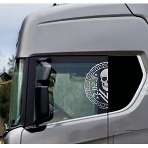 DualColorStampe Autocollants compatibles avec Scania Daf Iveco Man Camion accessoires camion autocollants camion fen&ecirc;tre COD.0301 (Argent) (DualColorStampe, neuf)