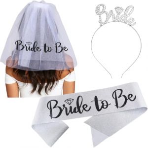 Écharpe pour enterrement de vie de jeune fille, voile de mariée, bandeau, décoration, cadeau de future mariée (Glowxiaoyun, neuf)