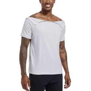 Landofgenie T-Shirts de Sport pour Homme et Femme Chemise apr&egrave;s l'&eacute;paule T-Shirt Fonctionnel avec Boutons-Pression C&ocirc;t&eacute; Gauche et Droit &agrave; d&eacute;chirer Manches Courtes, Gris 2XL (landofgenie, neuf)