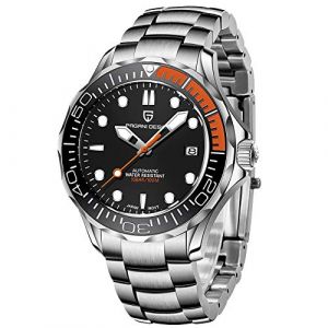 Pagani Design - Mod&egrave;le 007 - Montre pour homme &agrave; mouvement automatique NH35 avec lunette rotative en c&eacute;ramique - Montre en acier inoxydable, &eacute;tanche, &agrave; remontage automatique (Trendy Watches Store, neuf)