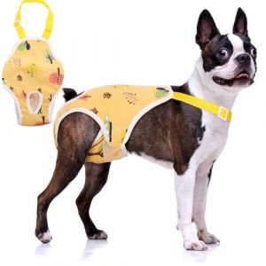 Lelepet Couches pour Chien Femelle, Culotte hygiénique Lavable avec Bretelles réglables, Pantalon réutilisable pour Les règles du Chien, Combinaison pour Chiens mâles en Chaleur, Couches pour Chiot (LeLepet, neuf)