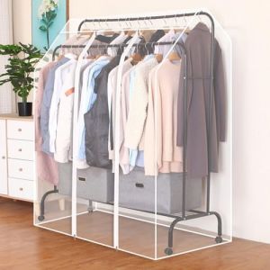 YGER JZGB Housse Portant Vetement, Housse de Vetement Penderie pour Penderie, Anti-Poussière, Compatible Uniquement avec Les Cintres à Double Poteau Hauts et Bas(130x150cm/51x59in) (YGER JZGB, neuf)