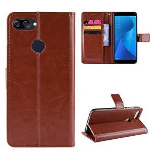 Kukoufey Coque Cuir pour ASUS Zenfone Max Plus M1,Coque pour ASUS ZenFone Max Plus ZB570TL / Pegasus 4S X018DC / Zenfone Max Plus M1 Coque Housse Etui Cover Brown (QiongniAn, neuf)