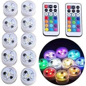 Lampes submersibles étanches pour jacuzzi, lampe à thé sous-marine, télécommande RVB multicolore, bougies sans flamme, alimentées par piles pour vase, bol, lanterne, étang, piscine (Flower Global, neuf)
