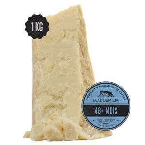 GUSTOEMILIA Montagne Parmigiano Reggiano Fromage 48 Mois Affiné - Idéal pour les Pâtes, le Pain, les Salades, les Collations et les Fruits - Fromage Parmesan Affiné Italien 2,2 lb (1 kg) (GustoEmilia, neuf)