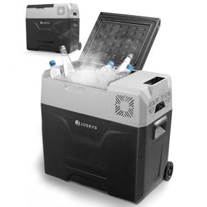 Juskys Glacière à compresseur 50 litres 12/24/230 V pour Voiture, Camion, Camping-Car - Mini réfrigérateur Froid et Chaud - glacière à compresseur pour Prise de Courant - Gris (Juskys Gruppe GmbH, neuf)