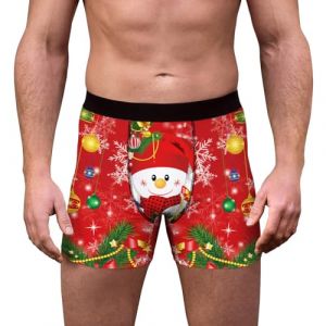 NaLatia Calecon Personnalise Homme, Homme Calecon No&euml;l, Sport Boxer Homme Coton Pas Cher Rigolo Noel Calecon Microfibre Shorty Transparent sous-V&ecirc;tements, Cale&ccedil;on de nouveaut&eacute; Personnalis&eacute; (GUnakd, neuf)