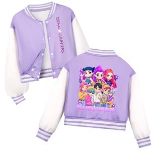 Kpop D-Demon H-Hunters Veste Enfants et Adolescents Veste Varsity Style Baseball, Y2K Style Streetwear avec Motif Anime, Blouson Aviateur pour Gar&ccedil;on & Fille (XINSAHN, neuf)