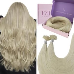 Fshine Extension De Cheveux Naturel Keratine Blond 20 Pouces Extension De Cheveux Keratine Blond Platine Cheveux Extension Naturel Lisse Remy Extension K&eacute;ratine 50Strands 50G Couleur 60 (Fshine Hair Eu, neuf)
