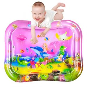 SUNSHINEMALL 95x76cm Grand tapis d'eau Bébé Sans Bpa Tapis de jeu d'eau Bébé Tapis de jeu d'eau Jouets sensoriels Tapis d'éveil Bébé 3 6 9 mois Tummy Time Toys Water Mat (shangle-sunshine, neuf)