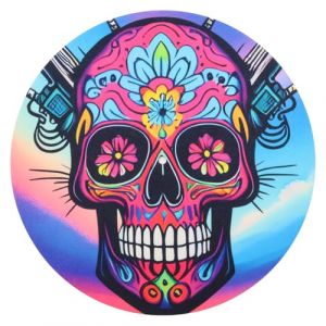 Tapis antidérapant antistatique de 30,5 cm en feutre motif tête de mort réduit les vibrations et améliore la clarté du son pour tourne-disque LP (Victoryya, neuf)