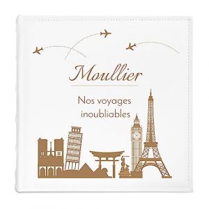 Maverton Album à 500 Photos avec couverture - cadeau personnalisé pour couples - Livre Photo pour parents - Album photo pochette livre en cuir blanc - cadeau anniversaire de mariage - voyages 2 (MAVERTON, neuf)
