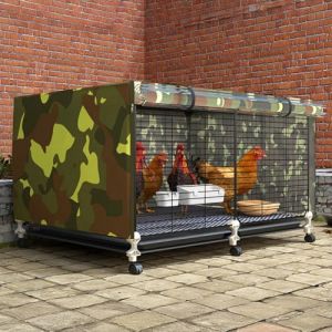 CTREVL Poulailler Portable avec B&acirc;che Imperm&eacute;able et Plateaux Amovibles, Cage Mobile pour 4 &agrave; 10 Poules, Facile &agrave; Monter, Abri pour Poules Canards Lapins Pigeons(70x35cm/27.5x13.7in) (CTREVL, neuf)