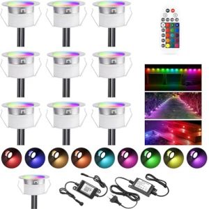 SUBOSI 10x Bluetooth RGB Spot Encastrable Exterieur Dimmable 0.6W Ø30mm IP67 Étanche 16 millions Intelligent de couleurs Spot led Extérieur Encastrable IntelligentKit Complet (Favourite LED Lighting, neuf)
