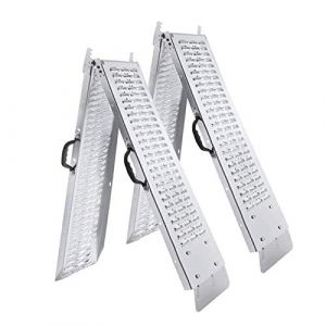 Froadp 2X Rampe de Chargement Antid&eacute;rapante Galvanis&eacute; Rampes d'acc&egrave;s de Trottoir Rail pour Voitures de Moto Quads Remorques Charge Maximale 400KG par Paire (180x22.5x4.5cm) (Kaysi Yard, neuf)