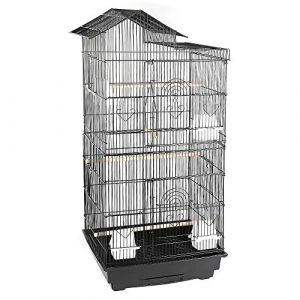 Volière,Cages à Oiseaux,Grande Cage à Oiseaux Volière Extérieur pour Perroquet/Perruche/Canari/Parakeet/Calopsitte élégante/Pinson,46 * 35.5 * 99cm (Hechheu, neuf)