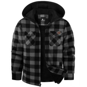 zitysport Veste Chemise Gar&ccedil;on &Eacute;paisseur Hoodie Veste &agrave; Carreaux Enfants avec Fermeture Flanelle Chaude Gar&ccedil;ons Sweat Capuche Ext&eacute;rieure Vestes d'hiver Doubl&eacute;es Pour Gar&ccedil;on Poche(Gris Fonc&eacute; L) (Haixihui, neuf)