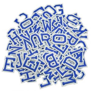 Allazone 104 PCS Patch &Eacute;cusson Brod&eacute; Thermocollant, &Eacute;cussons Brod&eacute;s &agrave; Repasser avec Lettres de A &agrave; Z pour V&ecirc;tements, Robes, Chapeaux, Jeans, Accessoires de Bricolage, Bleu (Aircris, neuf)