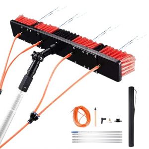 3-12m Perche Telescopique Nettoyage Brosse Telescopique De Nettoyage pour Panneaux Solaires Photovoltaïques, Fenêtres, Brosse De Lavage De Voiture, Brosse De 55 Cm (Meihua Auto Parts Store, neuf)