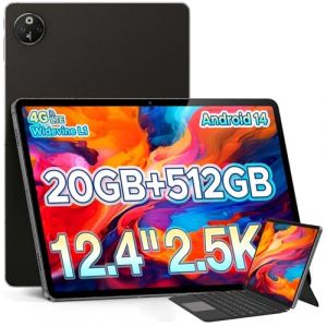 DOOGEE T30 MAX Tablette Android, 12,4 Pouces 20GB+512GB(TF 2TB) Tablette avec Clavier, G99 Octa Core Tablette avec Battetie de 10800mAh/33W, 50MP/4G LTE/Widevine L1, Tablette avec Clavier Docking+Film (SNAP CART S.R.L., neuf)