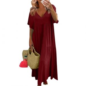 Robe de Bal Summer Grande Taille Soiree Demoiselle Elegante Mes Commandes, Gala Bal Vetement Ceremonie Jupe Habillée Mi-Longue Elegant Longue Robe Noir de Soirée 4XL (QDKBWL, neuf)