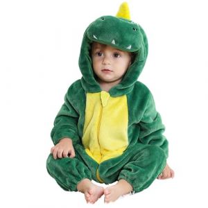 Pyjama Enfant Garcon Dinosaure Crocodile Zippe Combinaison Bebe Fille 3 Mois à 5 Ans Hiver Chaud Polaire Grenouillere Bebe Garcon sans Pied Vetement Deguisement Fille Animal (GN2, 18-24 Mois) (Huttam, neuf)