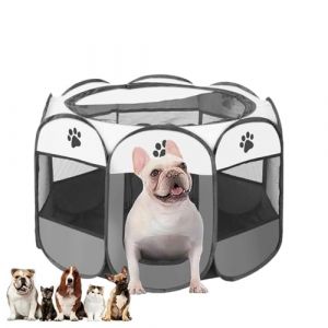 Enclos pour Animaux, Parc pour Chiots,Cage de Chiens Portable, Parc Portable Pliable pour Animaux de Compagnie, Cage pour Chat, pour int&eacute;rieur et ext&eacute;rieur, 114 x 114 x 58cm (XIE HUA, neuf)