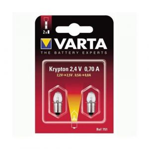 Varta Ampoule Lampe Torche Type Krypton Blanche 2,4 Volts 0,7 amp&egrave;res Ref: 751000402 (Stock Bureau Maison Bien-&ecirc;tre, neuf)