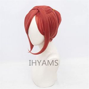 Wig for Anime toilettes Hanako-kun cosplay perruques style Mitsuba cheveux synthétiques résistants à la chaleur orange pour la fête d'Halloween + bonnet de perruque CHINE Mitsuba (long zhu tang, neuf)