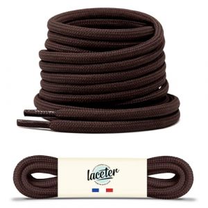 Laceter Lacets Ronds Épais 4mm pour Bottes, Dr Martens, Chaussures de Sécurité, Randonnée, Outdoor, Travail - Robustes, Durables - Fabriqués en Europe Haute Résistance - Marron écorce, 180 cm (Lace'ter, neuf)
