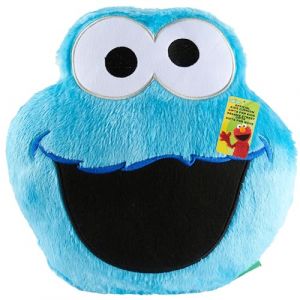Get Trend Sesame Street Cookie Monster Coussin 3D pour Enfant Ado et Adulte, Oreiller Peluche Doux, Coussin D&eacute;coration Chambre en Polaire (Bleu Cookie Monster, L31.5 x W31) (Get Trend., neuf)