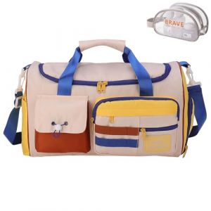 Petit sac de sport pour femme, sac de voyage avec compartiment à chaussures, Z12#Bleu, Sac de sport et trousse de toilette (YLWJCZQ, neuf)