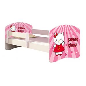 ACMA Lit enfant Bébé TIROIR MATELAS GRATUITE BLANC II (15 Sweet Kitty, 180x80 cm) (ACMA_for_kids, neuf)