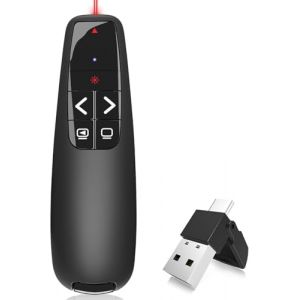 TOZKZO Télécommande Ordinateur Powerpoint, 2 en 1 USB Type C, Télécommande Powerpoint Sans Fil, Présentation Cliqueur, Compatible avec Ordinateur Personnel (Glamouria OÜ, neuf)
