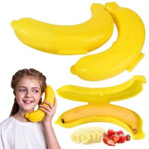 YiliYa Grand Boite Banane,Lot de 3 Boîtes à bananes,Banane Etui Protecteur,Rcipient de conservation des aliments,Porte Banane,protège la banane contre l'écrasement, pour travail,école,voyage (lupingmaoyi, neuf)