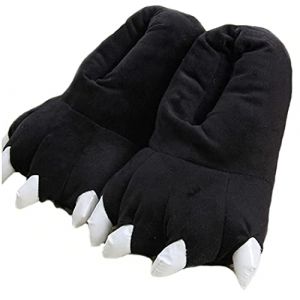 YILANLAN Pantoufles femmes Pantoufles griffes Pantoufles mignonnes Pantoufles dessin anim&eacute; Pantoufles animaux Pantoufles d'hiver (35/39, Black, numeric_35) (YILANLAN, neuf)