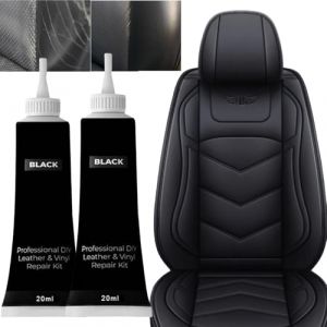 Cirage Noir,Cirage Noir Chaussure Cuir,Reparation Cuir,Teinture Cuir Noir,P&acirc;te R&eacute;paratrice Cuir,Kit Reparation Cuir,R&eacute;novation Cuir,Restaurateur Cuir,Leather Repair Cream(Noir 2pcs) (Poseidoneye, neuf)