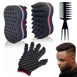 ARJDXDP Lot de 3 brosses &agrave; cheveux &agrave; gros trous pour barbier - &Eacute;ponges magiques double face - Pour la maison et le barbier (CRUI, neuf)