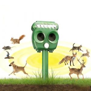 R&eacute;pulsif Chat Ultrason,R&eacute;pulsif pour Chats Solaire,&Eacute;tanche Repulsif Chat Exterieur avec D&eacute;tecteur et Flash pour Chats Chiens Souris Ratons Animaux de Jardin (PeoGugr, neuf)