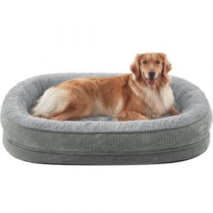 Lit orthopédique pour chien de taille moyenne, coussin orthopédique à quatre côtés, lit pour chien en mousse à mémoire de forme, imperméable, antidérapant, panier pour chien amovible et lavable (Topets-EU, neuf)